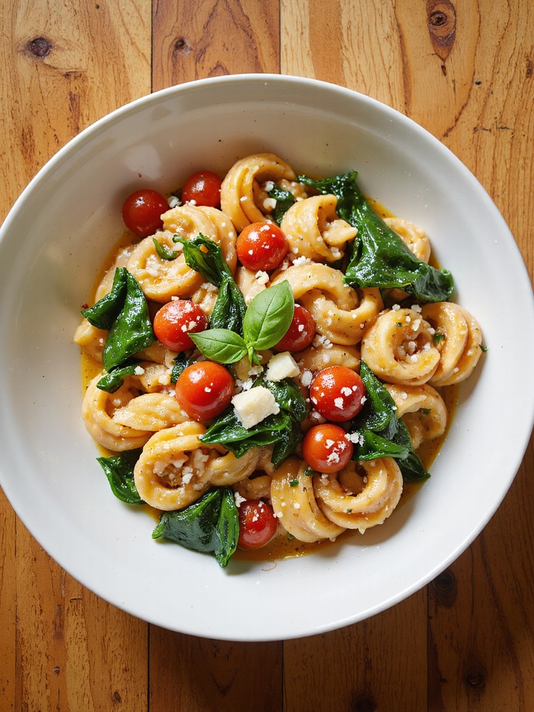 creamy spinach tomato pasta