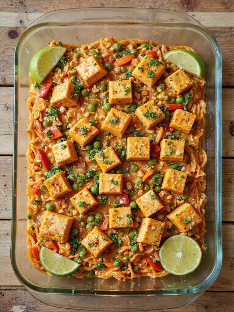 creamy thai coconut noodle bake
