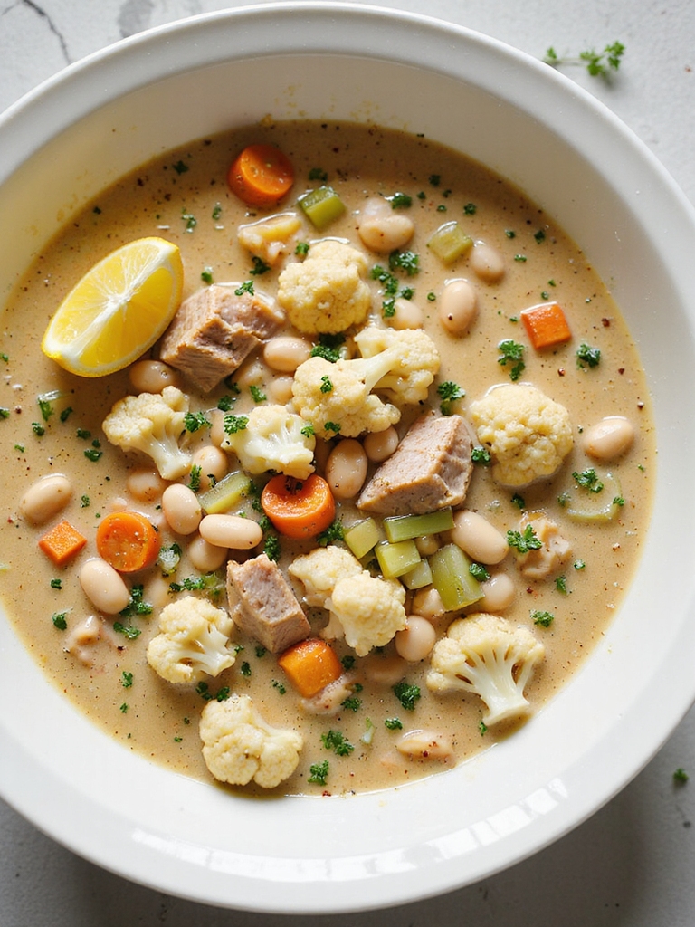 creamy turkey cauliflower chowder