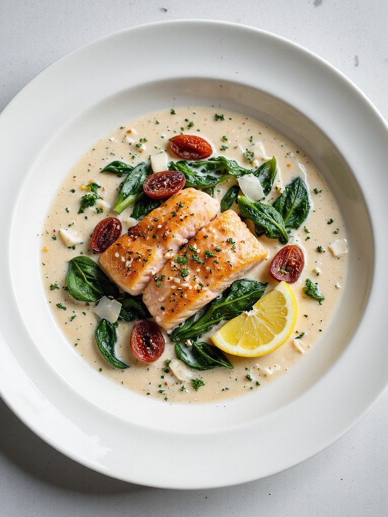 creamy tuscan salmon skillet