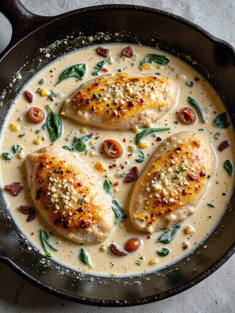 creamy tuscan skillet chicken