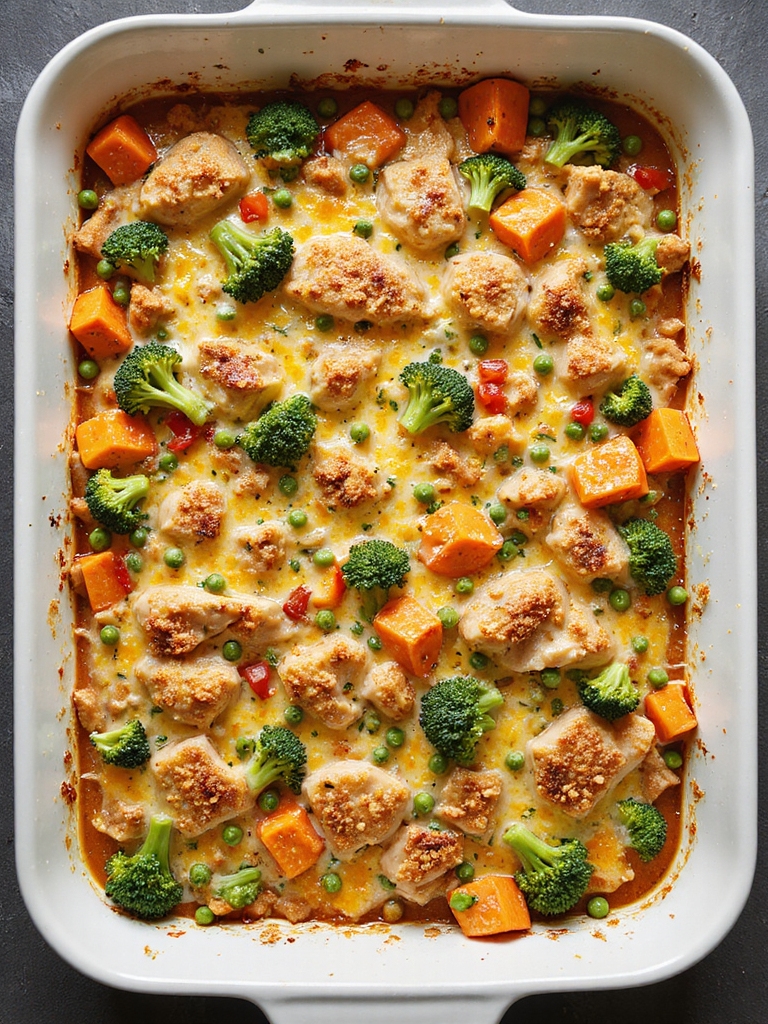 creamy vegetable chicken bake