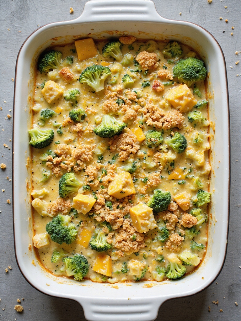 creamy well drained broccoli casserole