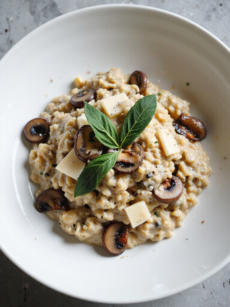 creamy wild mushroom sage risotto