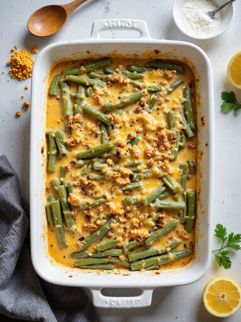 crisp dairy free green bean casserole