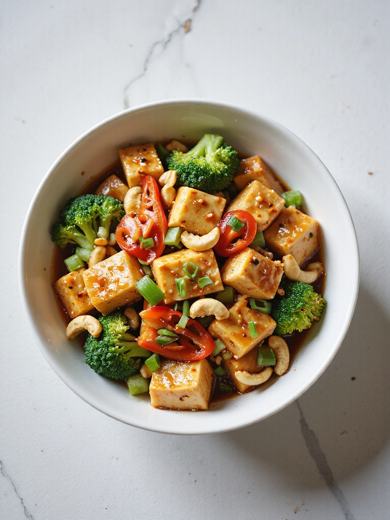 crisp tofu broccoli cashews