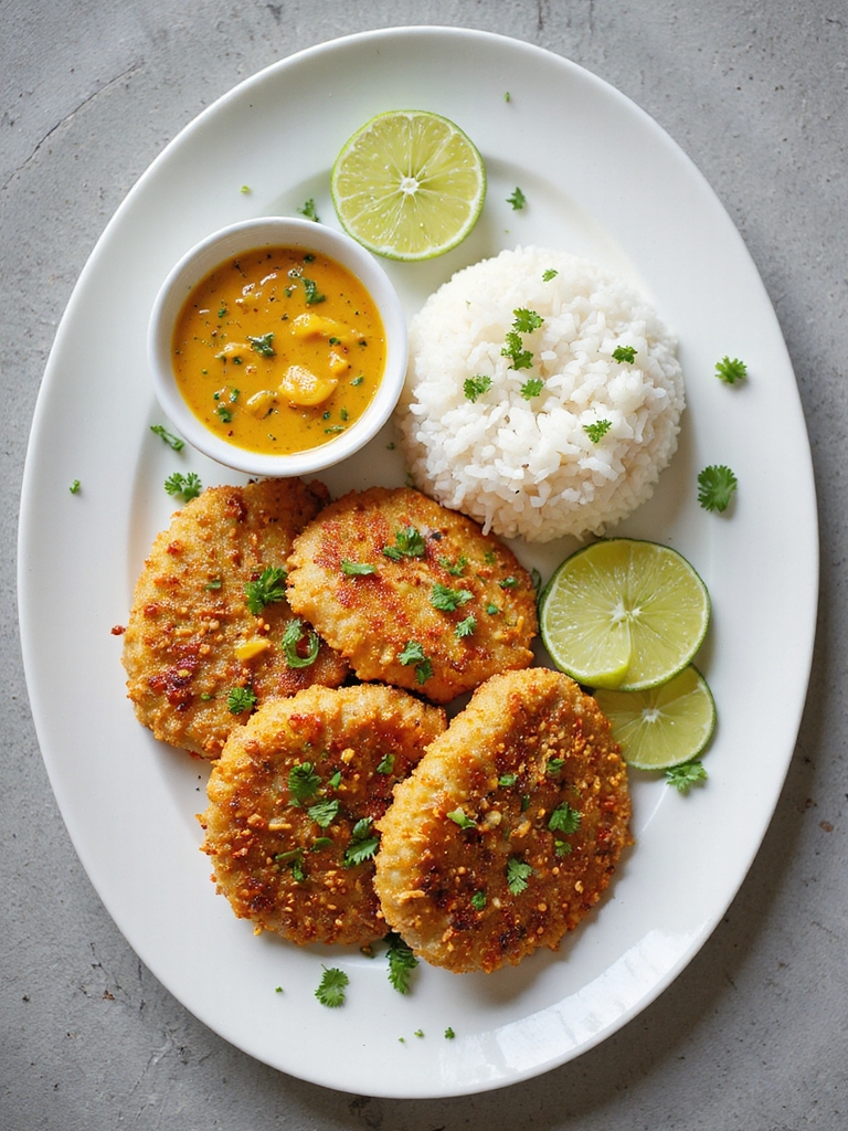 crispy coconut curry turkey cutlets