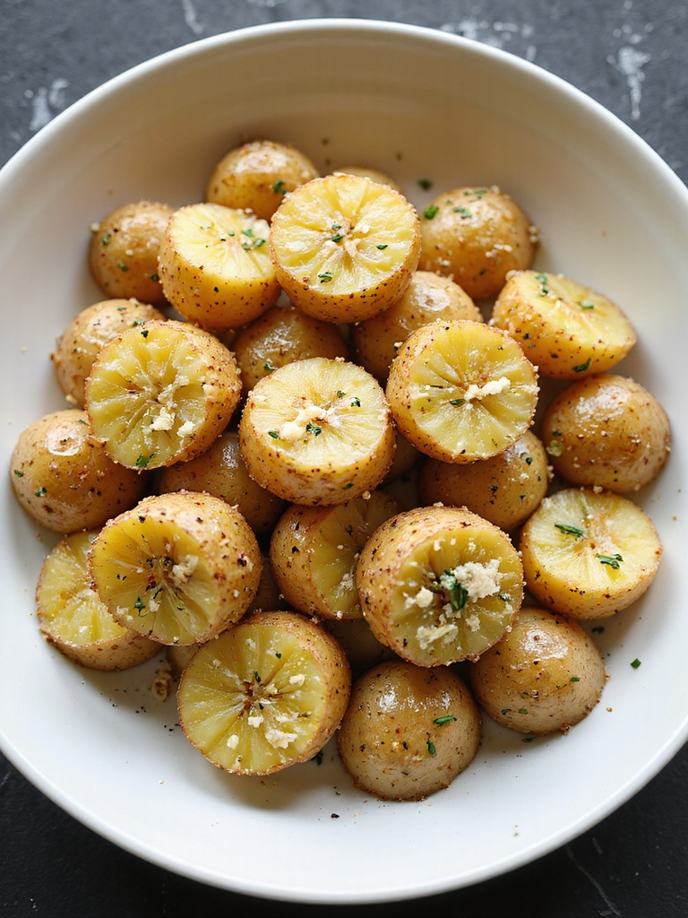 crispy garlic parmesan smashed potatoes