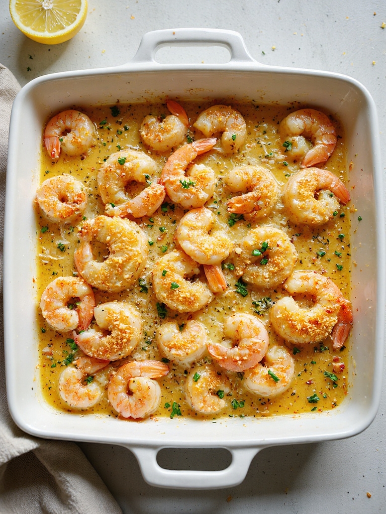 crispy lemon butter shrimp casserole