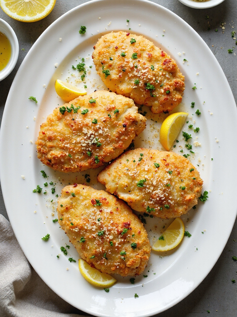 crispy parmesan pounded chicken cutlets