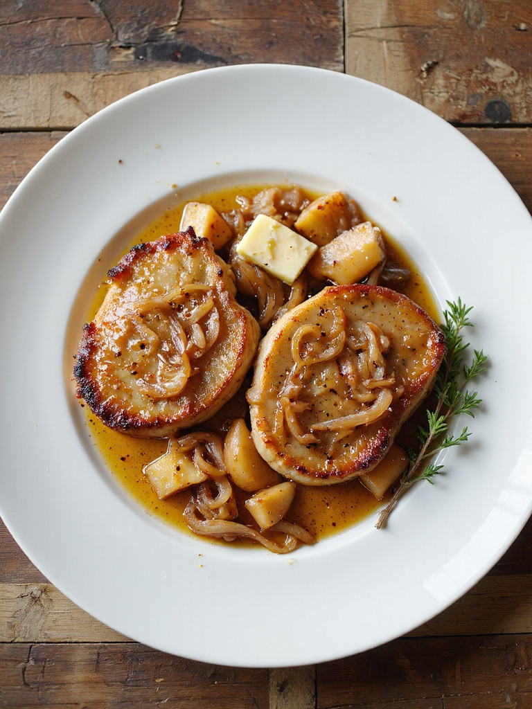 crispy pork chops with compote