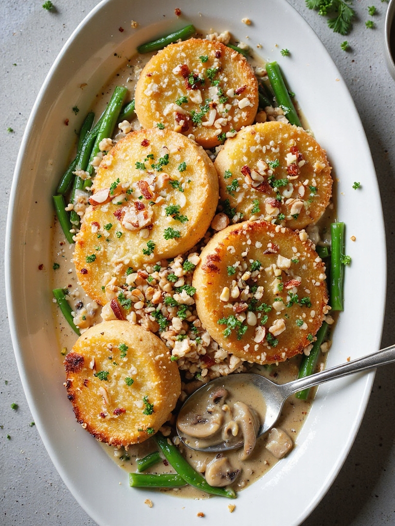 crispy toasted breadcrumb tofu casserole