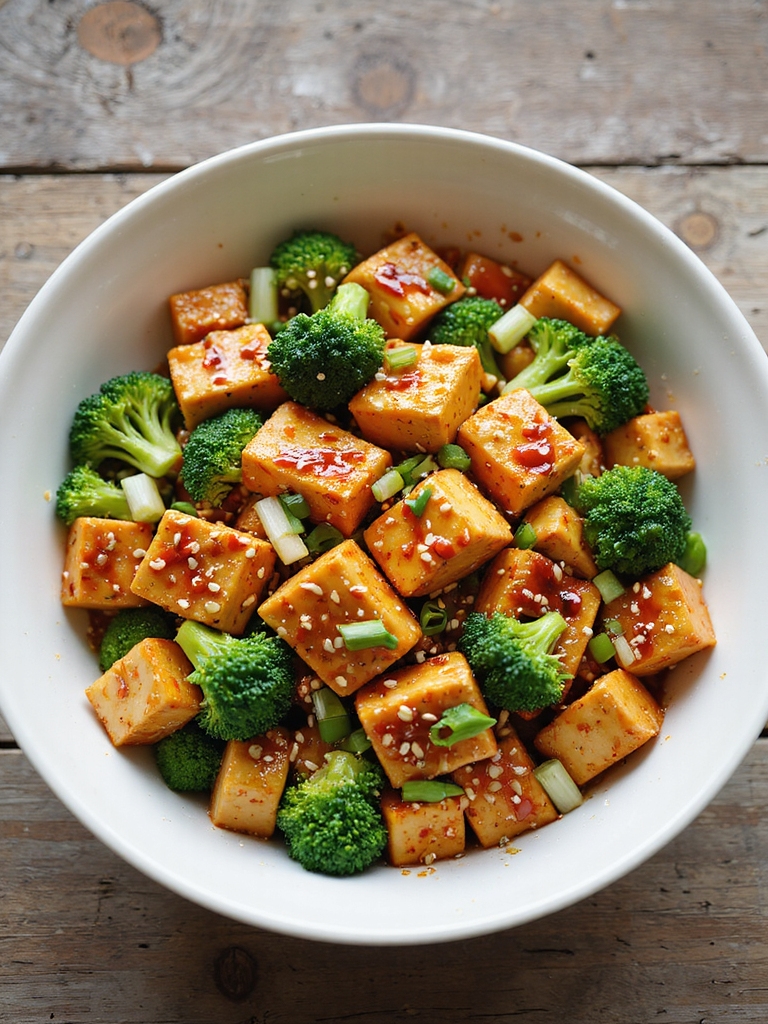 crispy tofu with broccoli