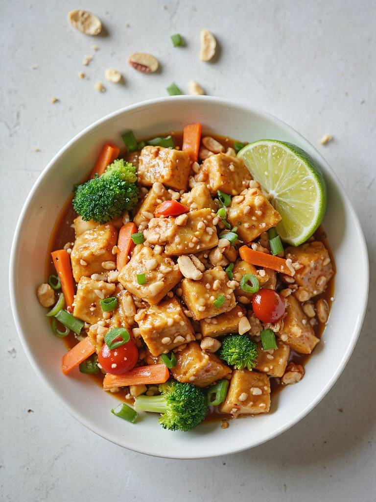 crispy tofu with peanut sauce