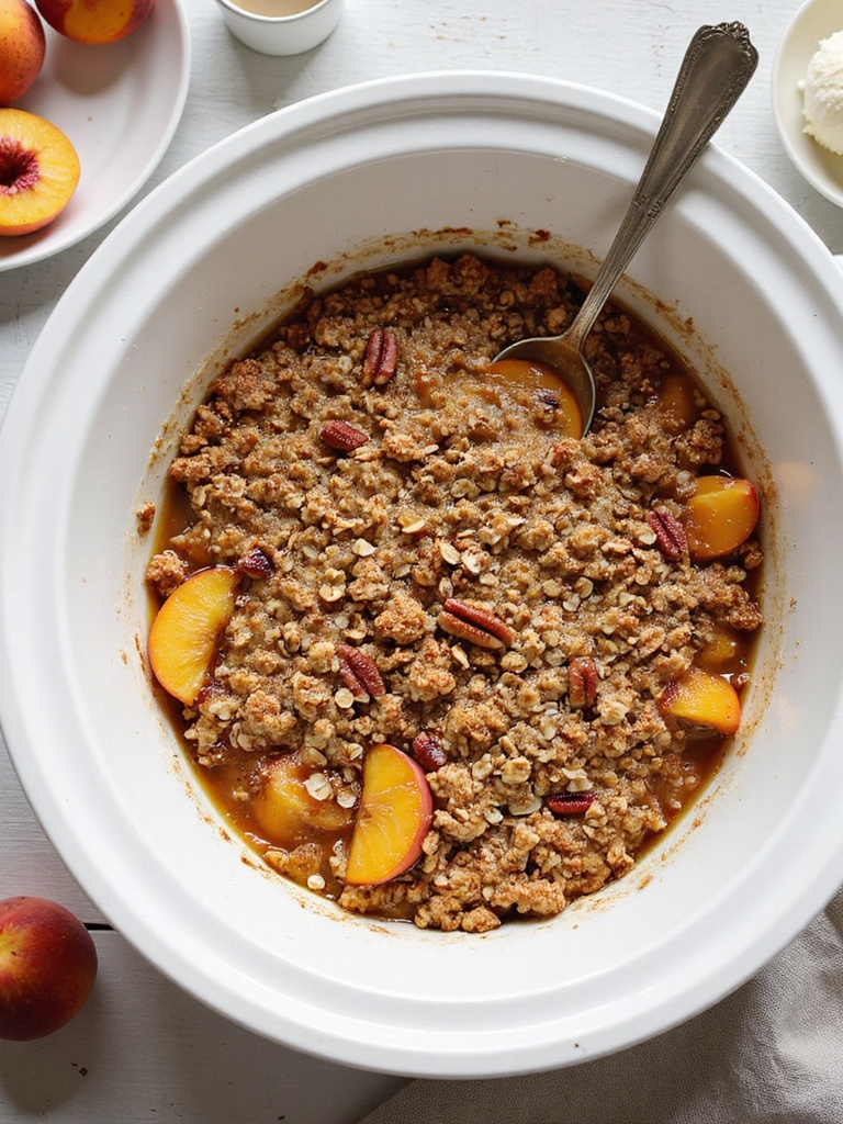 crockpot peach crisp recipe