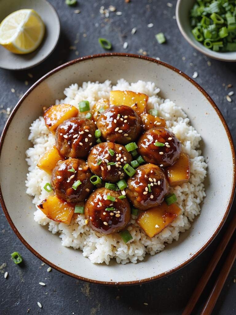crockpot teriyaki pineapple meatballs