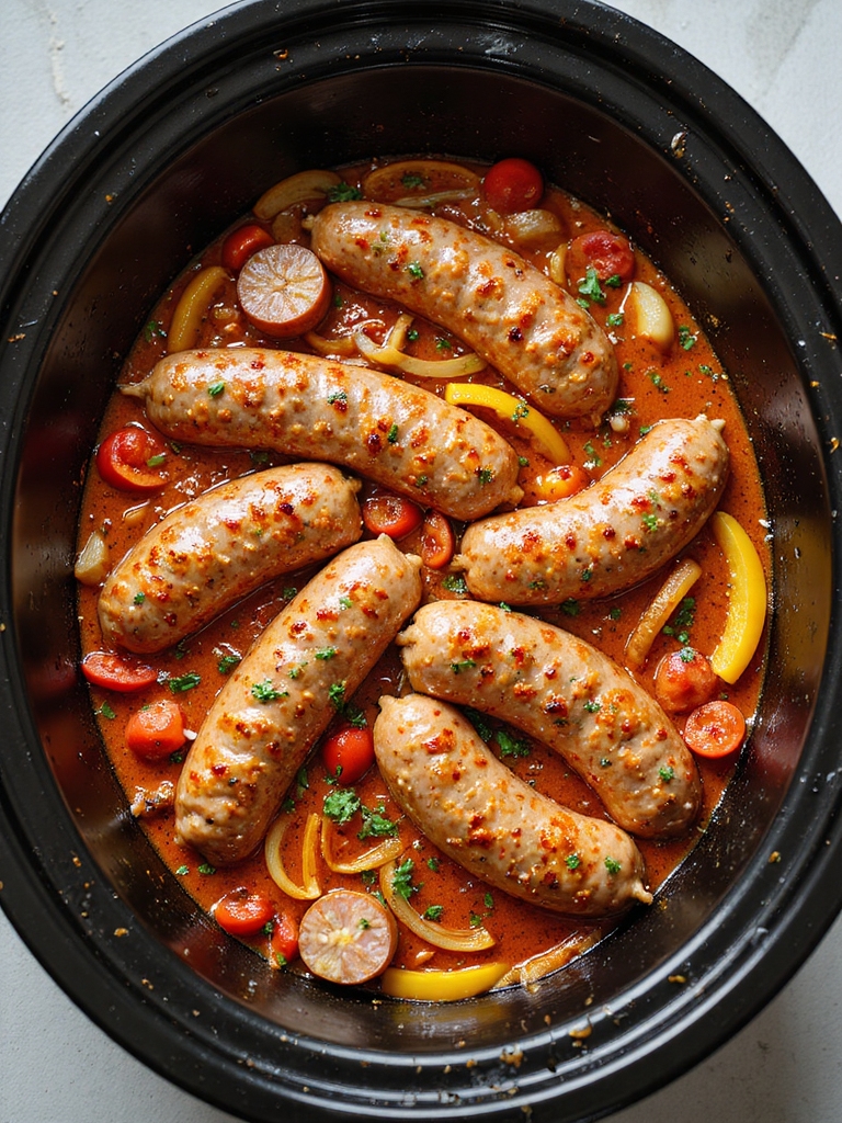 crockpot zesty italian sausage peppers