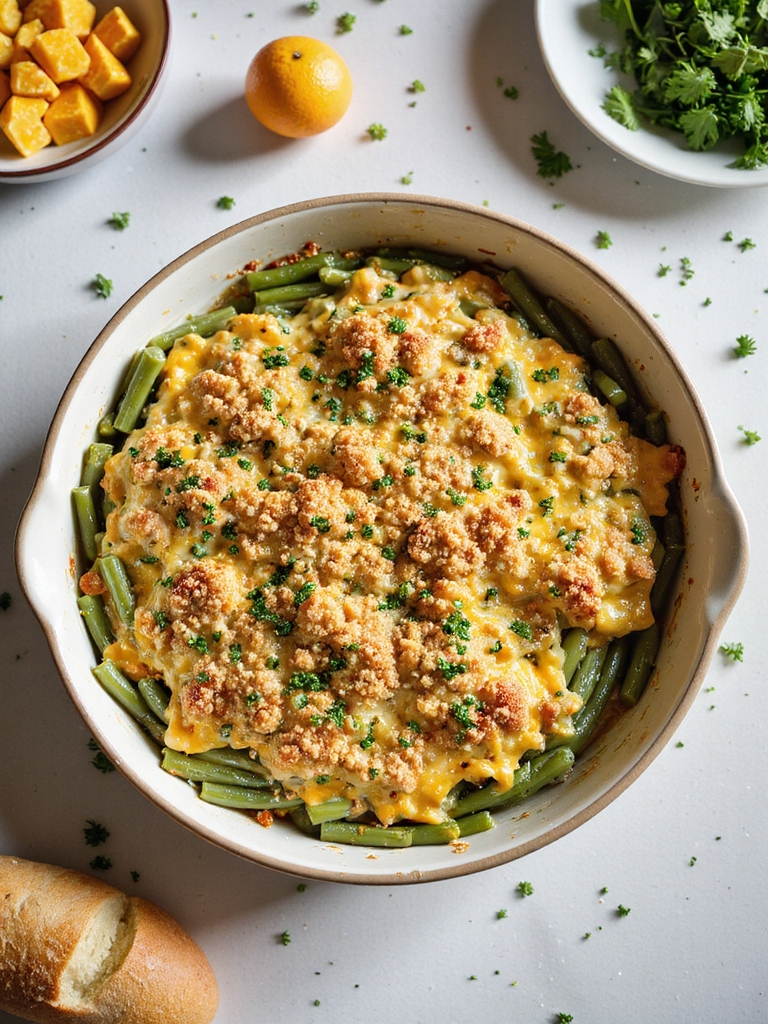 dairy free cheesy green bean casserole