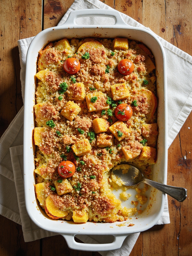 festive sliceable veggie casserole