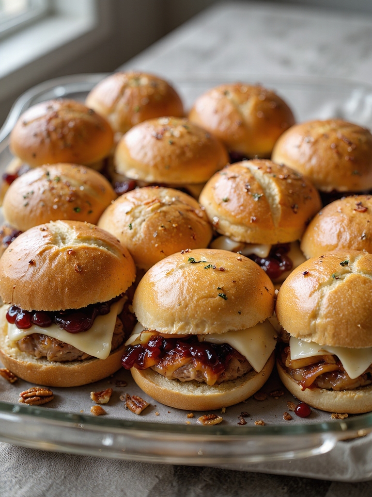 festive tangy turkey cranberry sliders