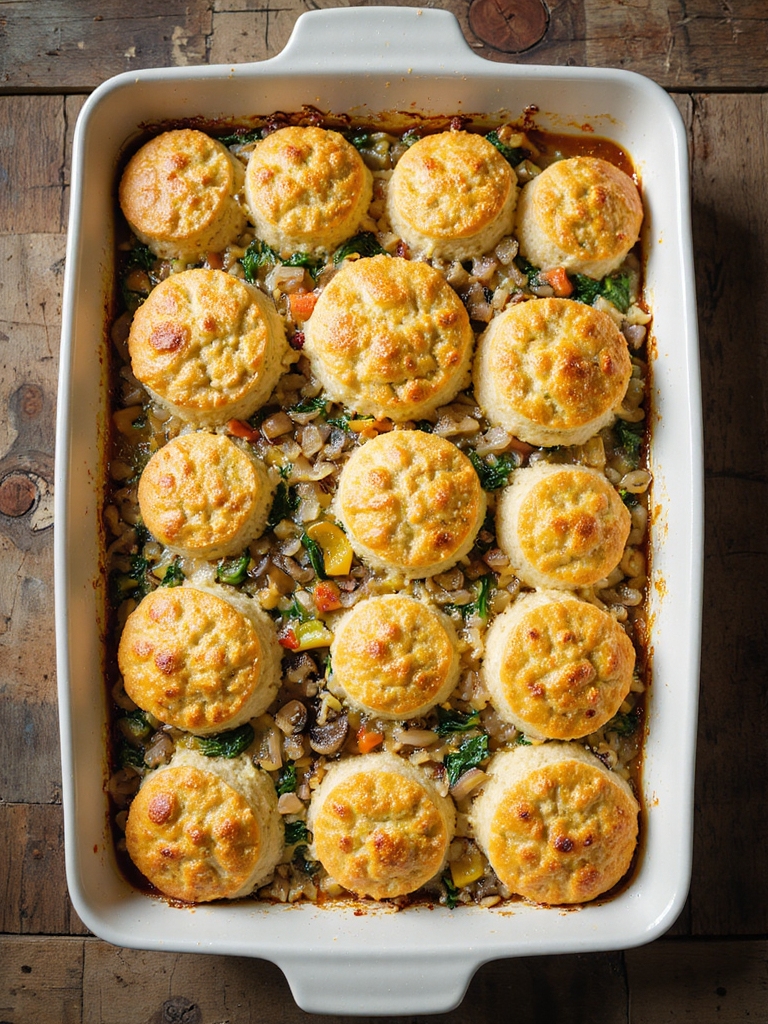 flaky layered vegetarian custard bake