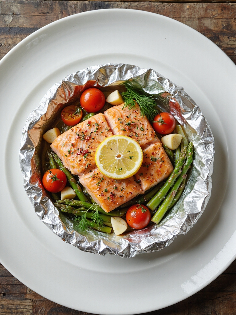 foil steamed lemon herb salmon