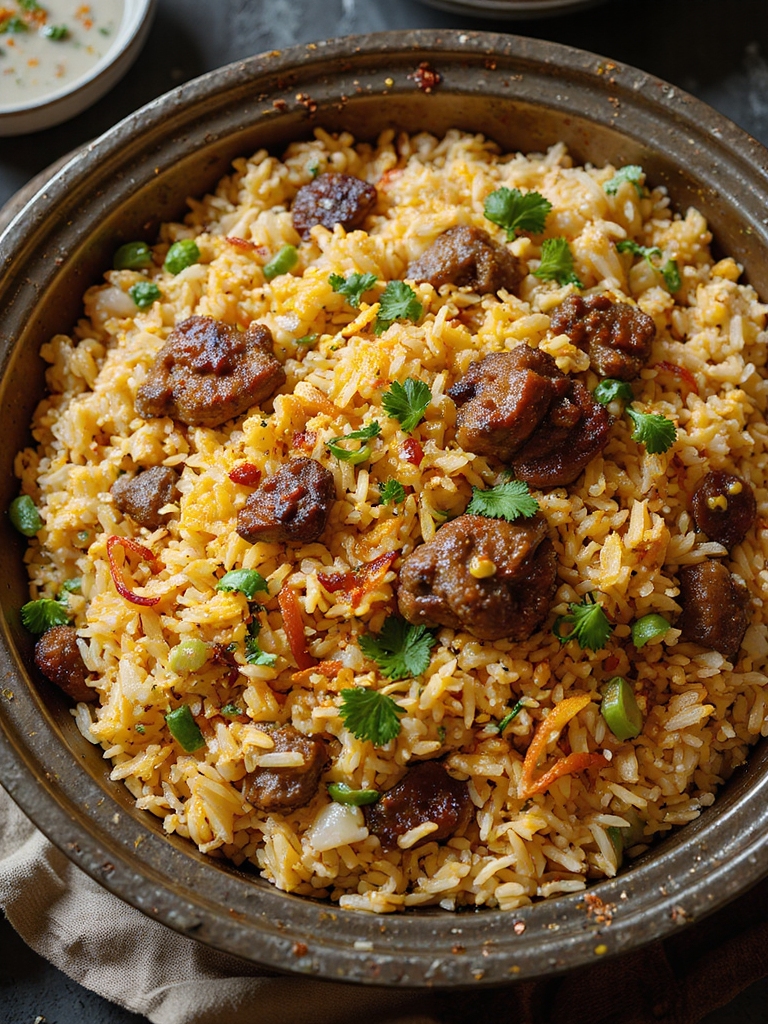 fragrant slow cooked layered biryani
