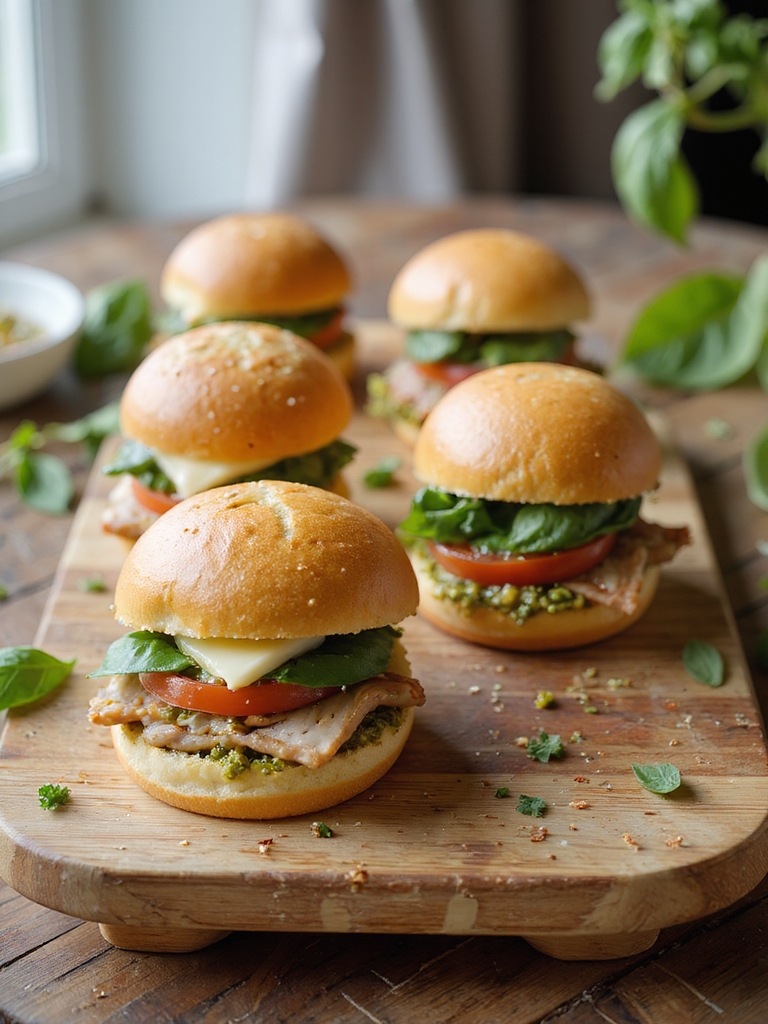 fresh zesty turkey pesto sandwich