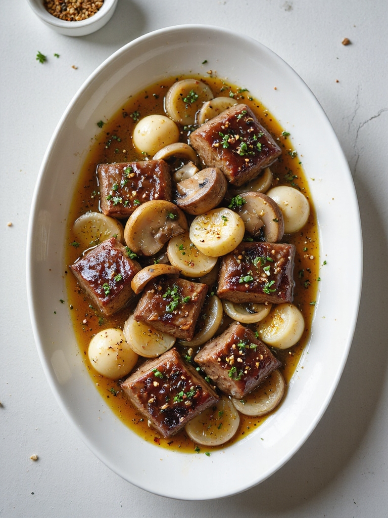 garlic butter crockpot steak bites