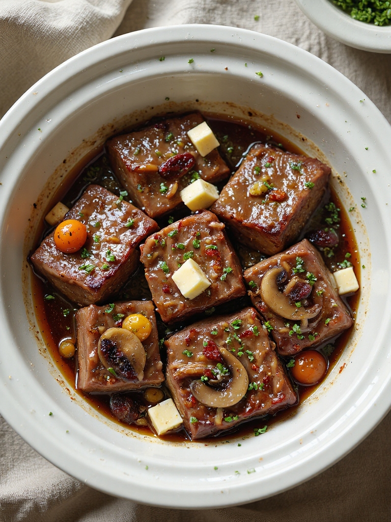 garlic butter crockpot steak bites