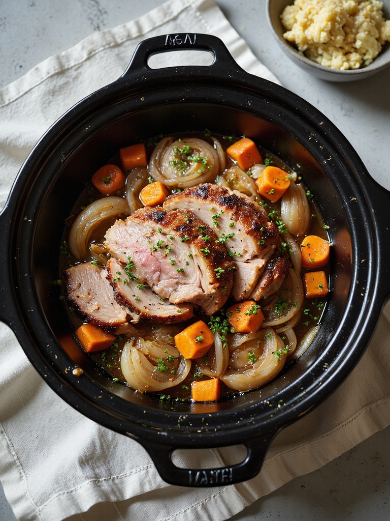 garlic herb slow cooked pork