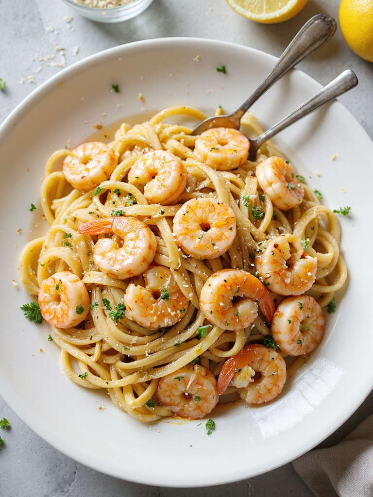 garlic lemon shrimp pasta