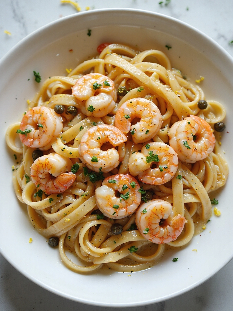 garlicky lemon shrimp linguine