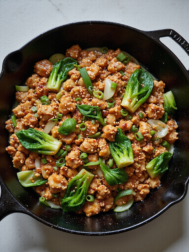 ginger turkey bok choy skillet