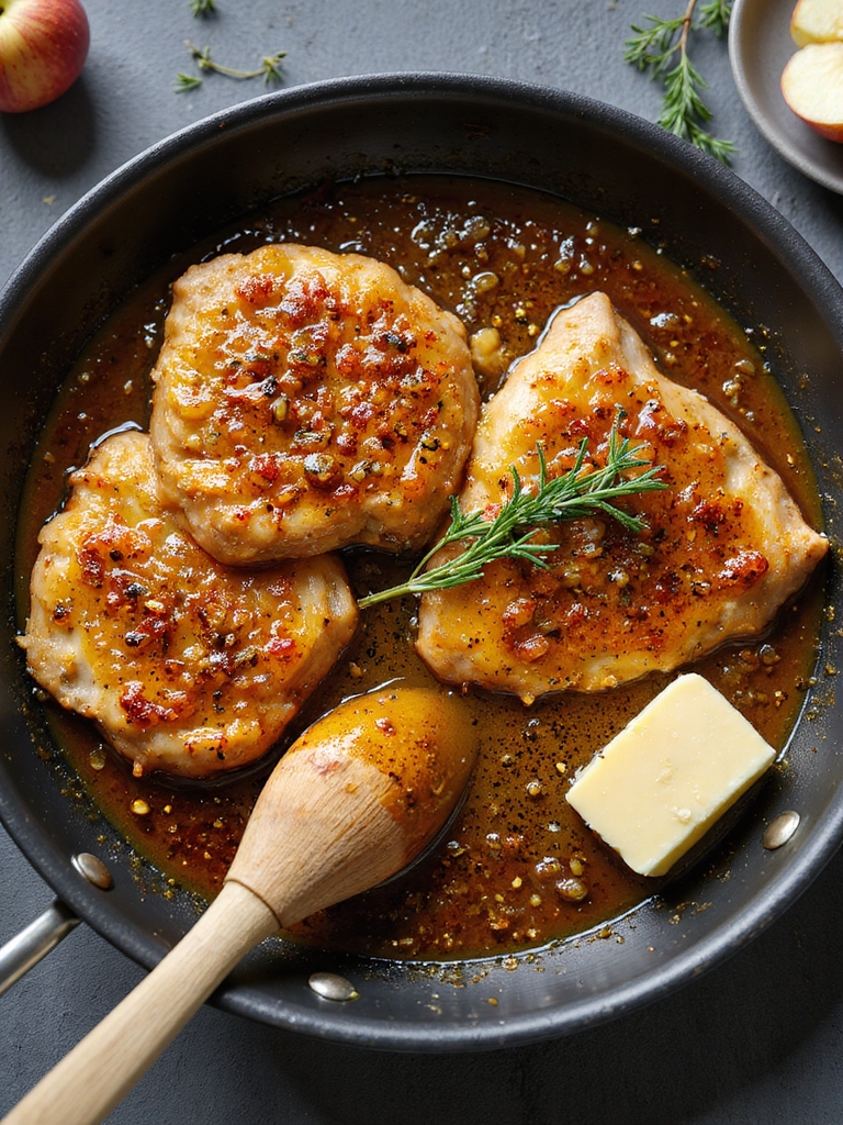 glossy honey mustard pan sauce