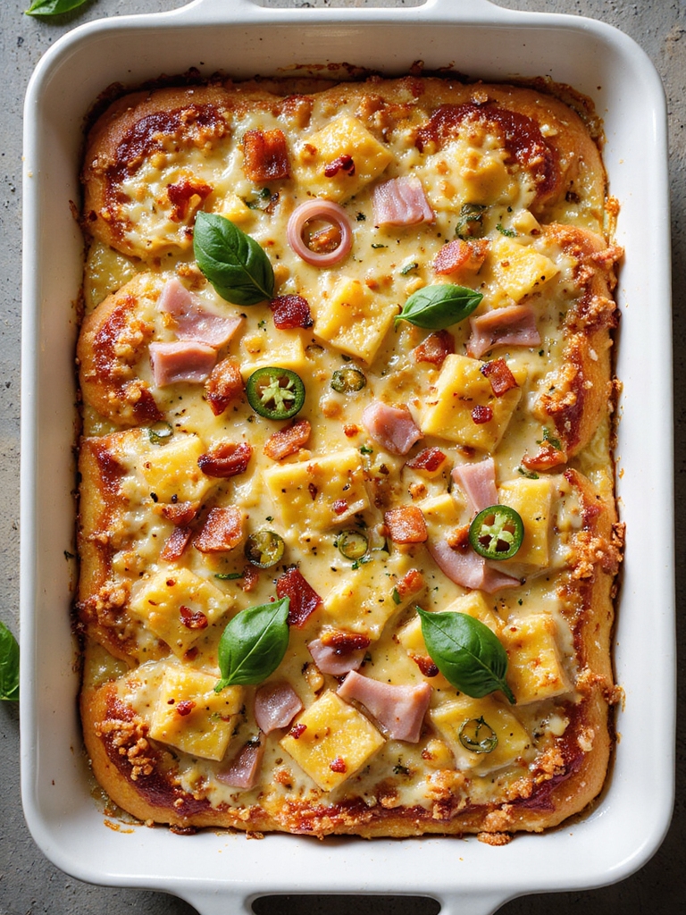 hawaiian ham pizza casserole