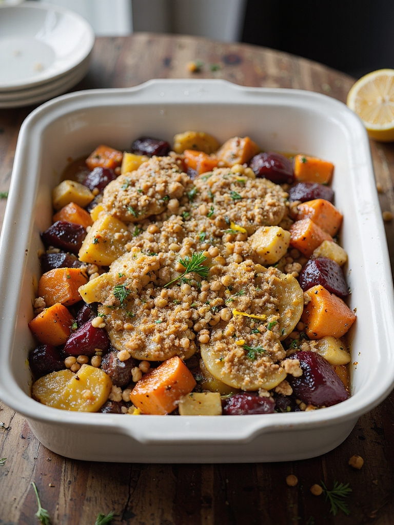 healthy colorful veggie casserole