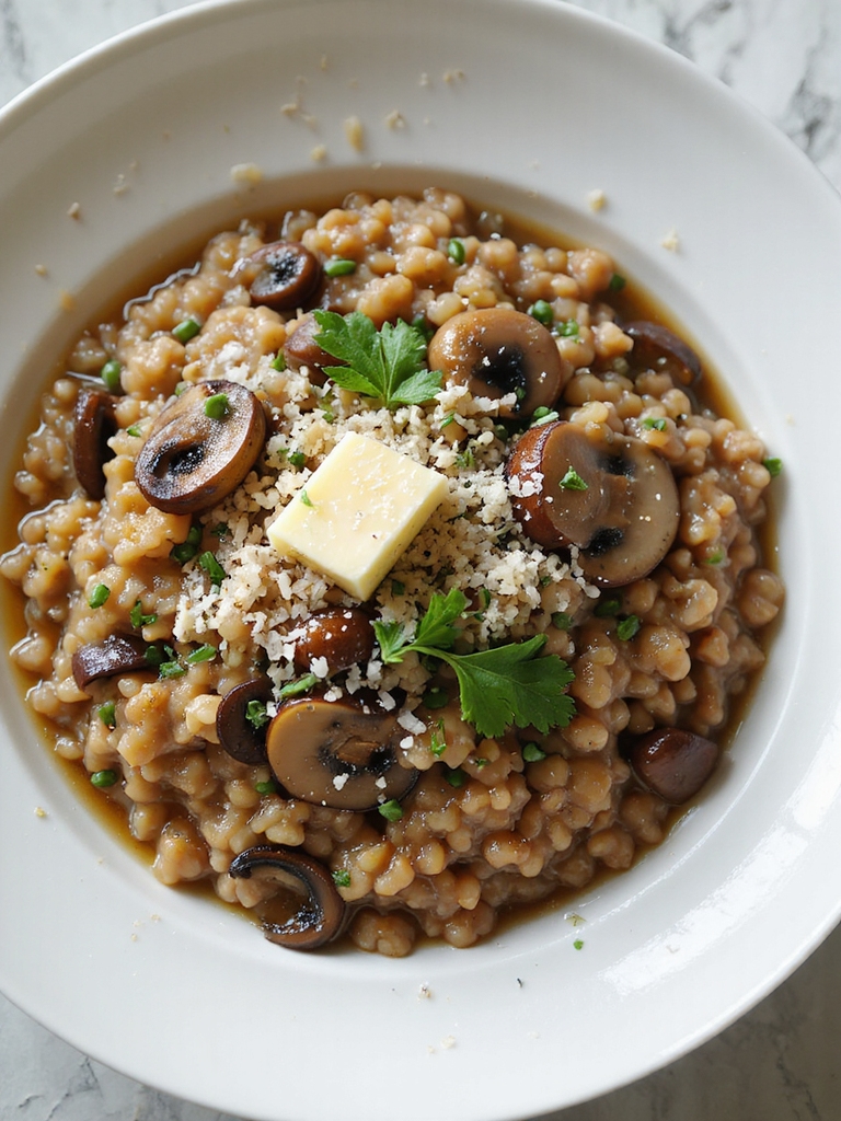 hearty caramelized wild mushroom barley