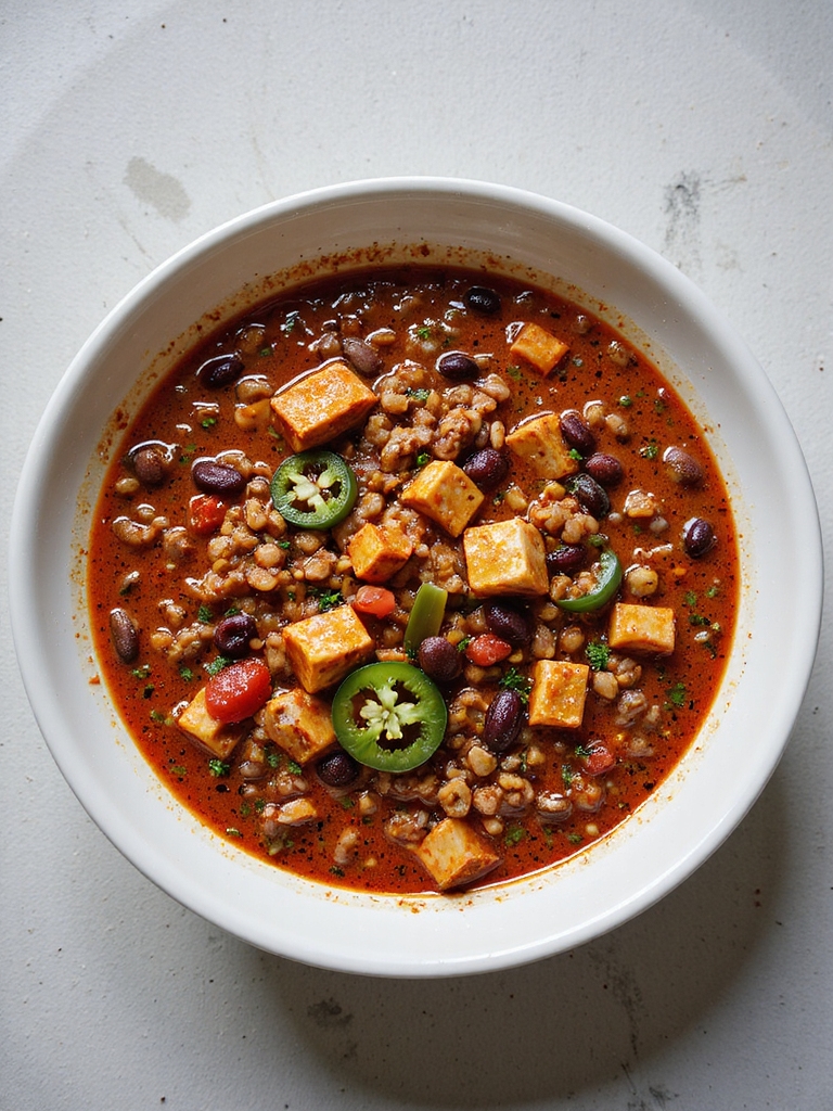 hearty plant forward slow cooker chili