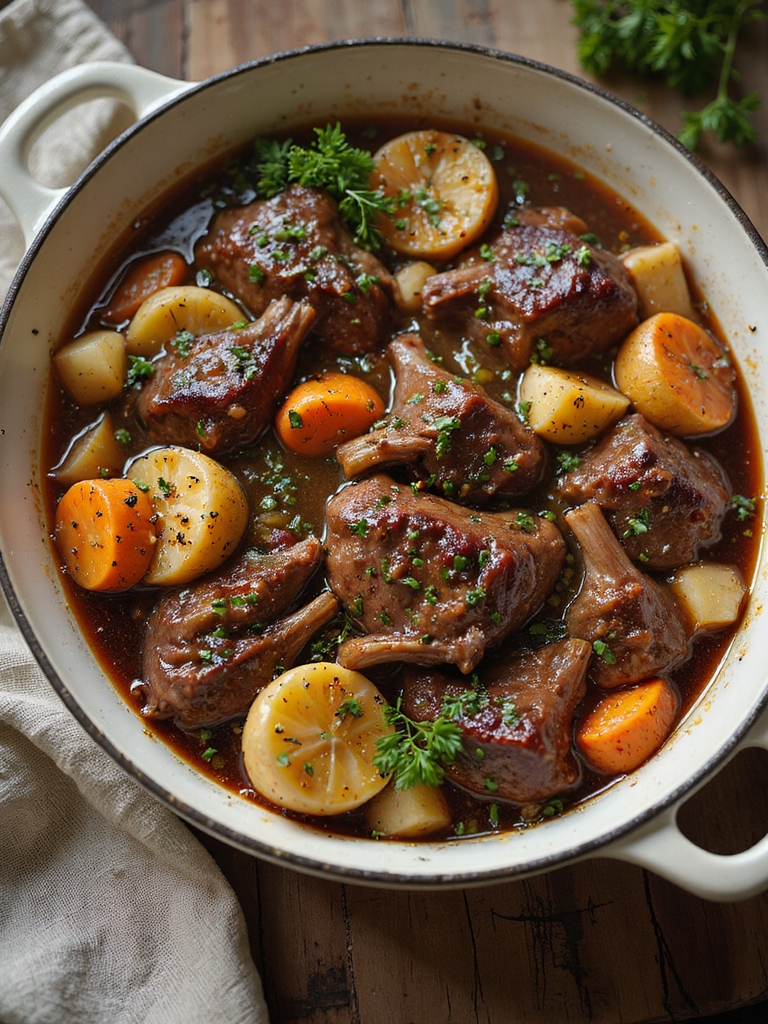 hearty slow simmered lamb stew
