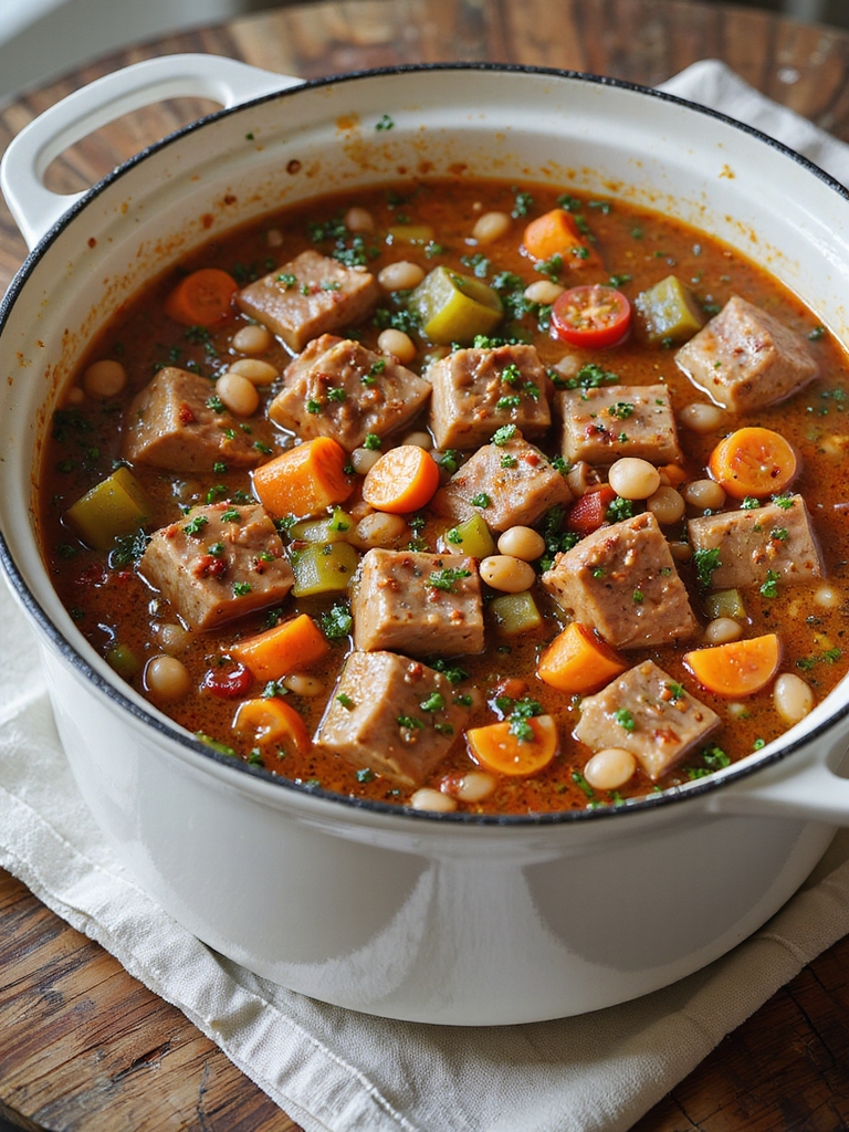 hearty slow simmered pork stew