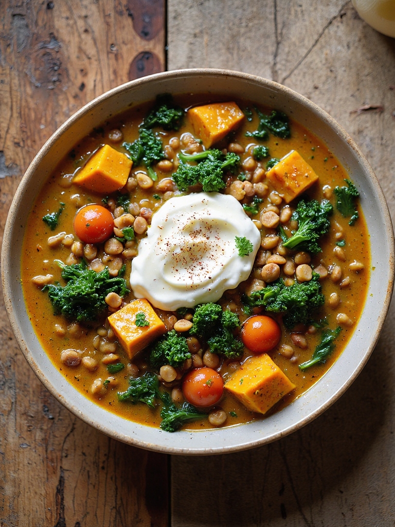 hearty spiced pumpkin lentil stew