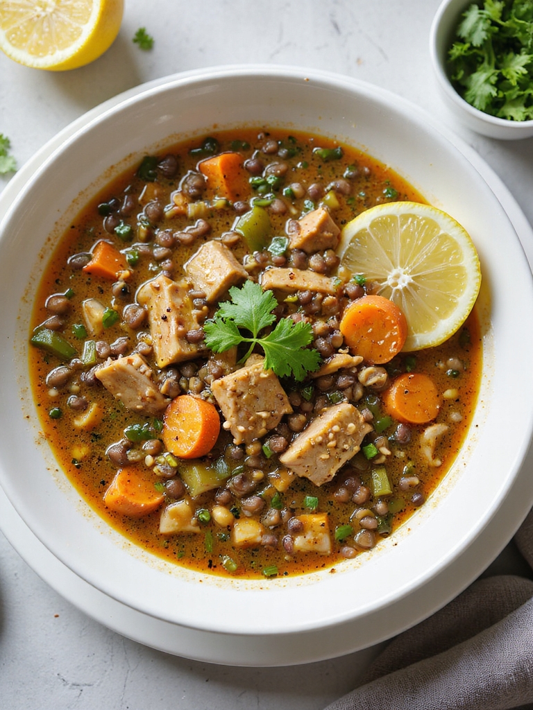 hearty spiced turkey lentil soup