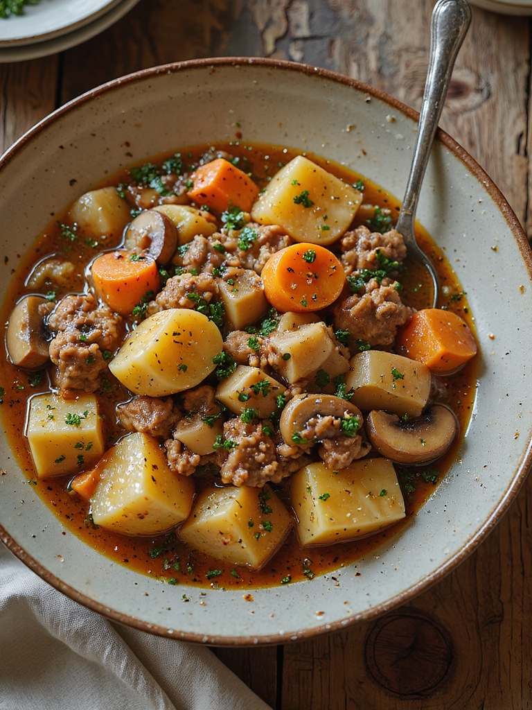 hearty turkey and root vegetables