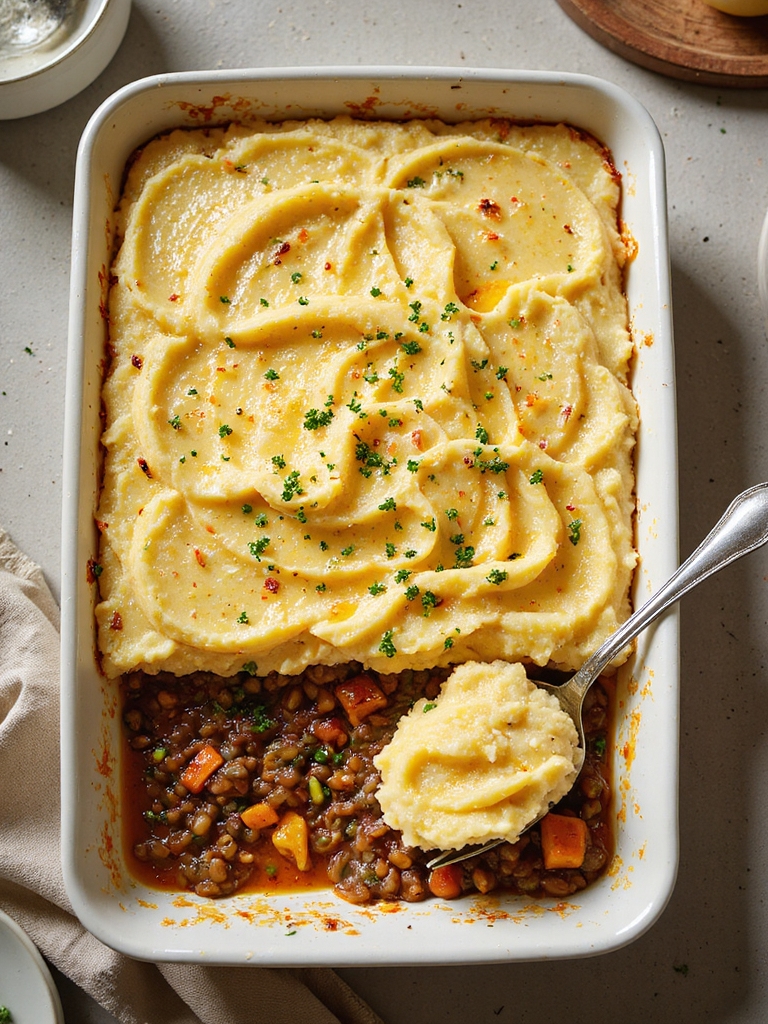 hearty vegan lentil shepherd s pie