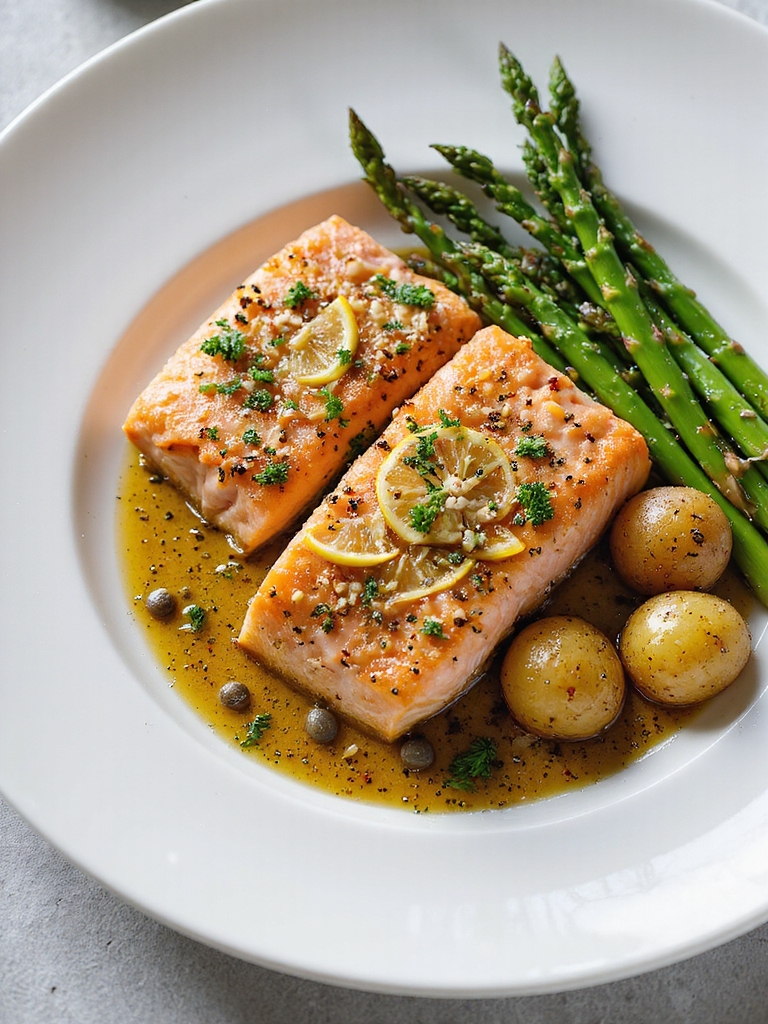 herb crusted lemon caper salmon