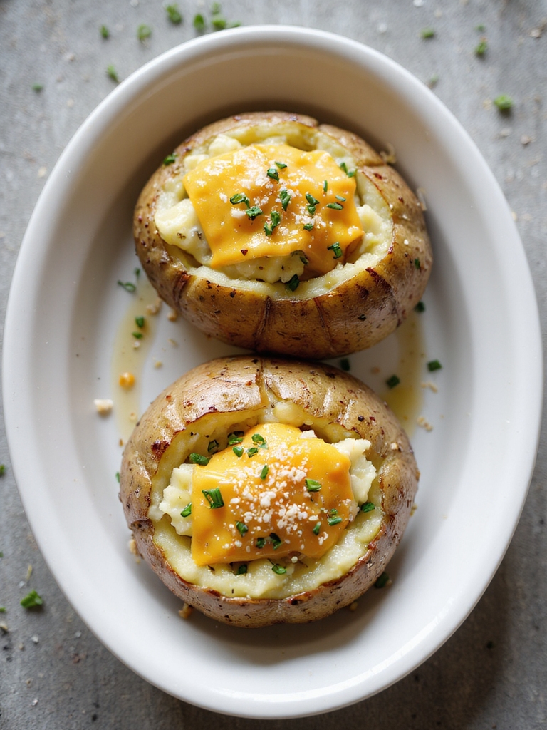 herb filled twice baked potatoes
