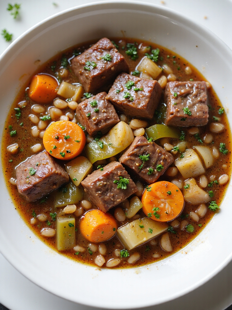 herb infused beef and barley