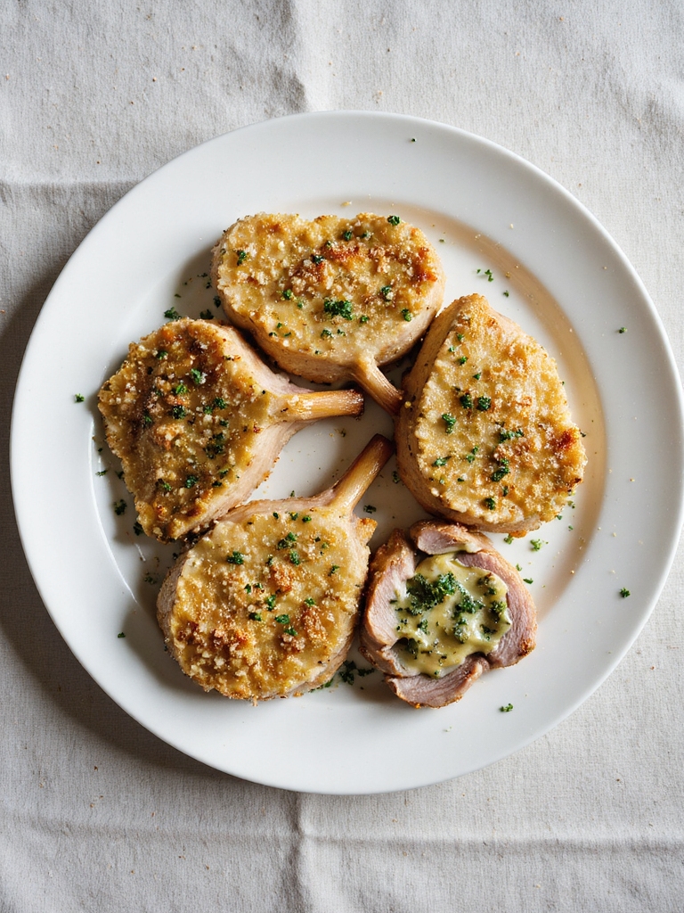 herb parmesan stuffed pork chops