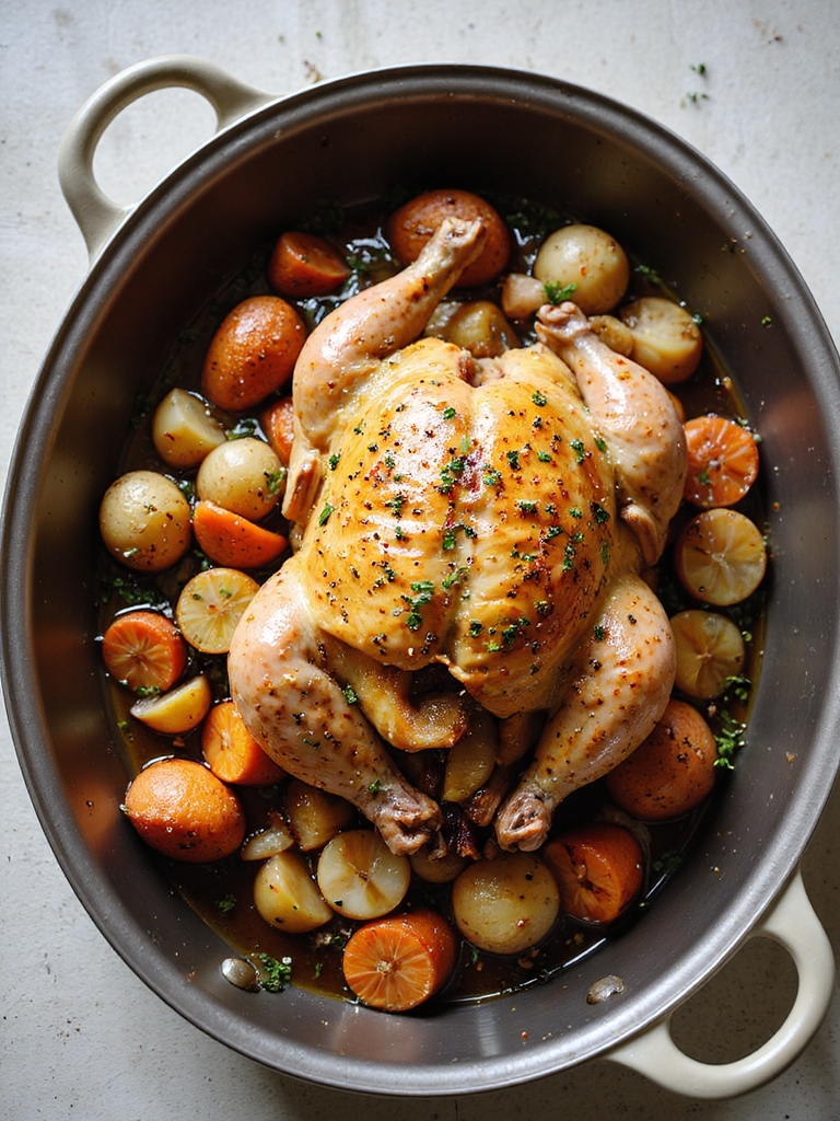 herb roasted chicken with vegetables